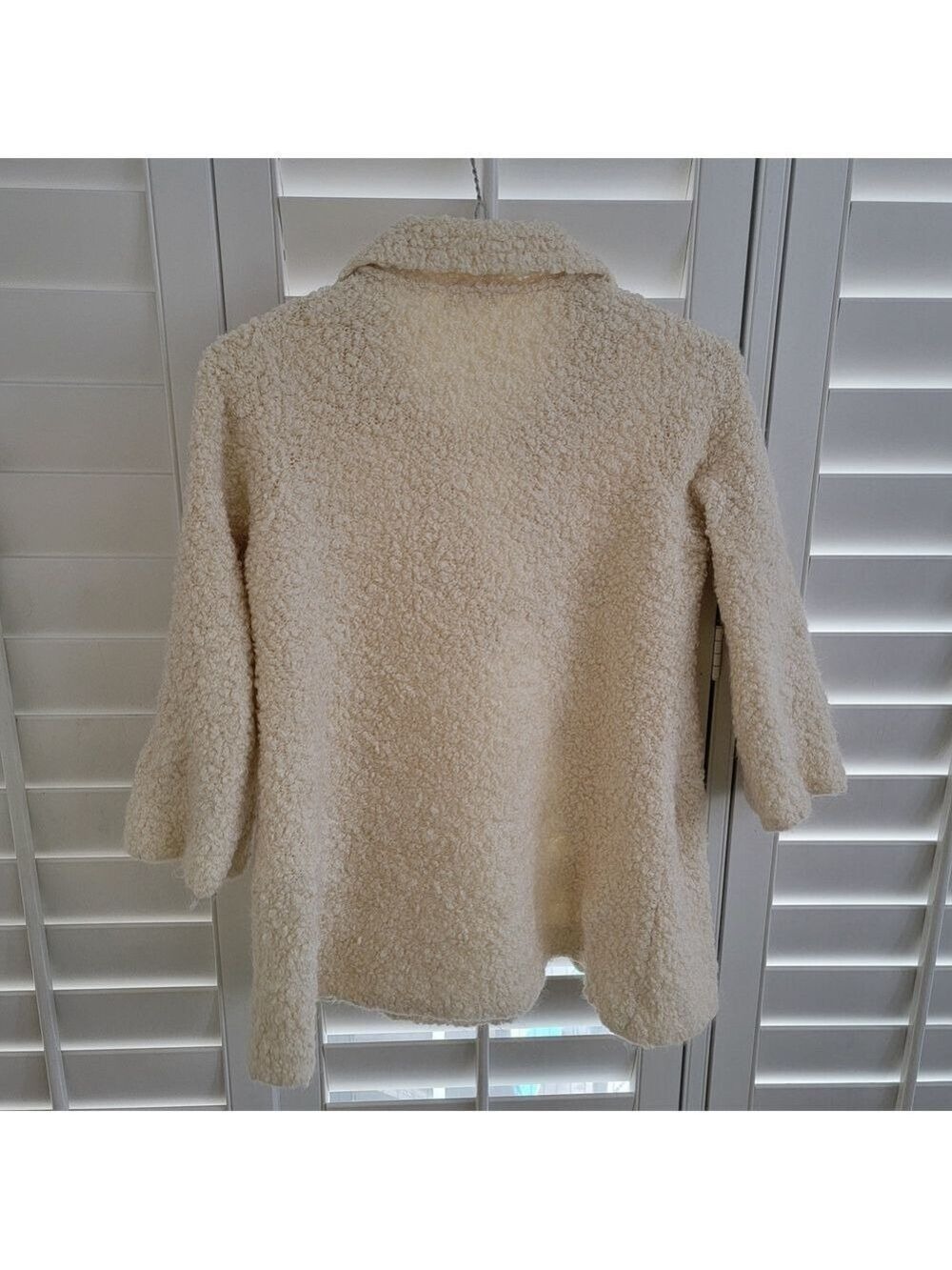 Sleeping on Snow Cream Mohair Blend Toggle Coat – Textured Wool Jacket - Picture 10 of 11